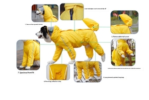 เสื้อปอนโชสำหรับสัตว์เลี้ยงผ้าโพลีเอสเตอร์สำหรับใช้กลางแจ้งขนาดใหญ่8 XL-12 XL ฤดูร้อนที่ทันสมัย - Product Image 3