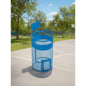 Contenedor de Basura Metálico BDB con Forma de Aro de Baloncesto, Centro de Recolección de Residuos para Exteriores - Product Image 3