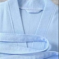 Peignoir de luxe thermique décontracté et élégant à col châle en coton gaufré 100 %, durable, respirant et doux pour usage hôtelier