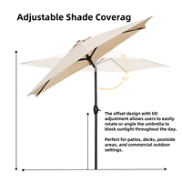 Parasol professionnel de 2,3 mètres à mât central, design moderne, 6 baleines, tissu DTY 200g, en fer, inclinable, pour extérieur, terrasse et parc