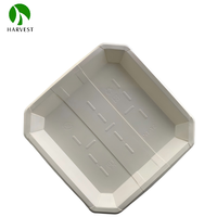Bandeja de Papel Kraft Serie SY 3.0CB, Blanca con Diseño de Grano de Madera, Desechable y Reciclable para Alimentos