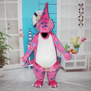 Disfraz de Mascota de dragón Rosa personalizado para adulto, gran oferta, CE
