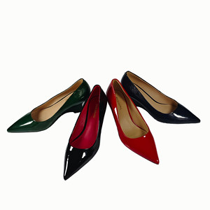 Cổ Điển Màu Đỏ Của Phụ Nữ Mèo Con Gót Chân Mary Janes Da Chính Hãng Bằng Sáng Chế Bơm Thanh Lịch Thoáng Khí Ăn Mặc Giày - Product Image 6