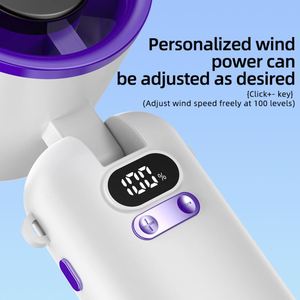 Foldable <b>Mini</b> Handheld 100-Speed Stepless Adjustable Portable Rechargeable <b>Fan</b> for Commute & Daily Use - Product Image 3