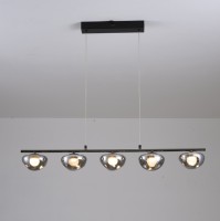 Suspension LED contemporaine au design nordique moderne, abat-jour en verre transparent, composants en acrylique, IRC élevé 90, température de couleur 3000K/5000K, pour intérieur