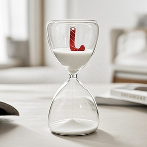 Reloj de Arena Giratorio de Cristal de Borosilicato de Alta Calidad, Diseño Creativo y Moderno, con Cerezas Rojas Navideñas, para Decoración del Hogar, 15 <span class=keywords><strong>Minutos</strong></span> - Product Image 4