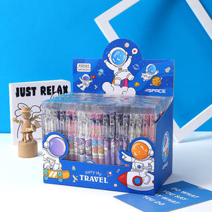 Commercio all'ingrosso 144 pz cartone animato penna Gel Kawaii animale di cancelleria 0.5 nero con gancio in metallo ufficio scrivere penne carine - Product Image 1