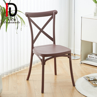 Meilleur Prix Banquet Événement Fête Chaise En Plastique Empilable Chêne Croix Dos Blanc Chaises De Mariage Crossback X Chaise