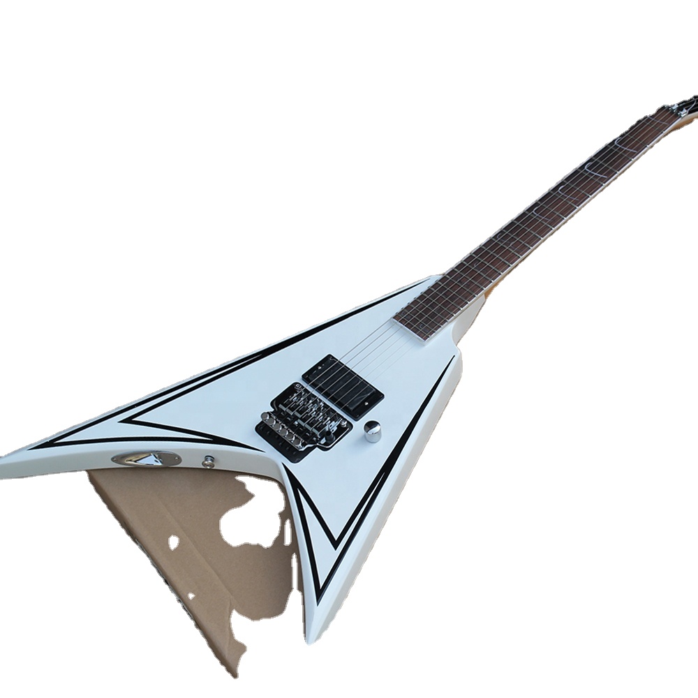 E-II SV ホワイト フライングv E-II SV / White w/Black Stripes（新品/送料無料）【楽器検索