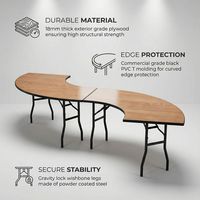 Table de réception pliante en contreplaqué avec pieds pliants en acier pour cérémonie de mariage et réception nuptiale, directement du fabricant