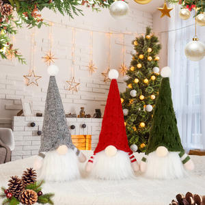 Muñeco de punto Forester de patas largas de Año Nuevo con luz LED Dibujos animados Santa Árbol de Navidad Decoraciones colgantes Fábrica al por mayor - Product Image 3