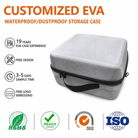 Étui rigide en EVA gris - Portable, antichoc, résistant à l'eau, fermeture éclair, protection RFID, écologique. Poignée de taille personnalisable