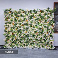 DKB 5d Dinding Bunga Artificial, Latar Belakang Dinding Bunga 8ft X 8ft, Dinding Bunga Mawar Sutra untuk Pernikahan Keluarga dan Dekorasi Liburan