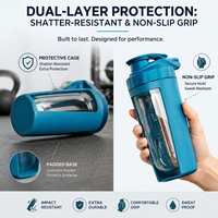 Bouteille d'eau en Tritan de 700 ml/23 oz personnalisable, écologique, pour la gym et le sport, avec couvercle à vis anti-fuite, pour boire directement