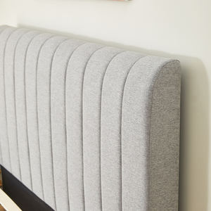 Luxury Upholstered <b>Bed</b> For Master Guest Room Premium Fabric <b>Bed</b> Frame - Product Image 5