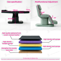 Nouveau Lit de Beauté Électrique de Luxe à 3 Moteurs pour Cils et Visage, Bicolore, Station de Salon, Table de Massage Réglable avec Chauffage