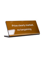 Panneau de table en acrylique imprimé UV en forme de L, prix clairs, négociation interdite, style Instagram, panneau d'affichage personnalisé pour boutique, utilisation intérieure