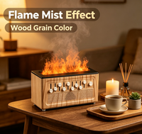 Diffuseur d'arômes à brume flamme, humidificateur ultrasonique, humidistat, purificateur d'air LED de table, 3 couleurs, aromathérapie domestique, minuterie silencieuse