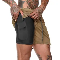 कस्टम डिजाइन मुद्रित गर्मियों आदमी एथलेटिक पैंट चल फिटनेस शॉर्ट्स लड़का Mens जिम खेलों 2 में 1 शॉर्ट्स