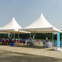 5X5m al aire libre Pagoda Carpa Gazebo Marco de aluminio blanco Toldo Carpa para eventos de carreras de coches Carpa