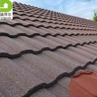 Tuiles de toiture en métal revêtues de pierre, exportées directement d'usine, multicolores, adaptées à divers styles de façade de villa