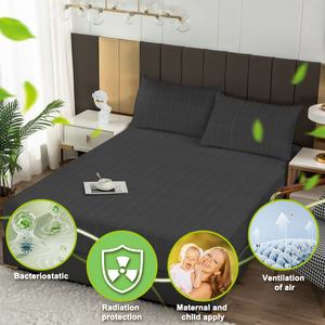 Sábana Antibacteriana con Bordado de Fibra de Plata Pura al 5% y 95% Algodón Orgánico para Uso Doméstico y Hotelero con Patrón Impreso - Product Image 1