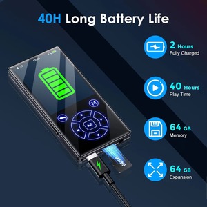Reproductor MP3 de 1.8 Pulgadas en Oferta de Fábrica, BT 5.0, Radio FM, Libro Electrónico, Grabadora de Video, Compatible con Tarjeta TF de 64GB, Reproductor de Música Portátil - Product Image 2