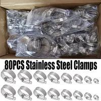 80pcs colliers de serrage en acier inoxydable 6mm-51mm pince à ressort réglable collier de serrage pour tuyaux automobiles pince outil fixe