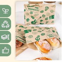 Sacs à collation en papier personnalisés de qualité alimentaire Pochette triangulaire ouverte sur deux côtés Sac en papier pour collation sandwich pique-nique