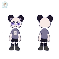 Peluche personnalisée ours démon rose Kawaii, jouet en peluche de dessin animé personnalisé, poupée en peluche douce, cadeau pour les fans