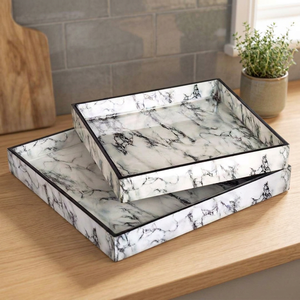 Plat de service jetable en bois émaillé à motif floral, résistant à la chaleur, écologique, compatible lave-vaisselle, pour usage domestique, fabriqué en Inde FWE - Product Image 1