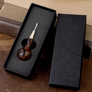 Ahşap Saplı Su Kabağı Deri İşleme Aletleri Manuel Dikiş Sivri Ucu 5/6mm DIY Deri Aletleri El Sanatları Sivri Ucu - Product Image 6