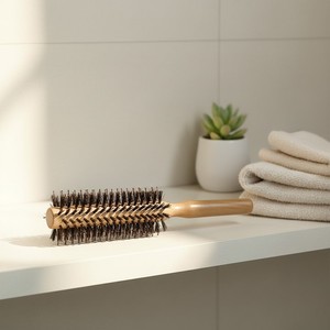 <span class=keywords><strong>Brosse</strong></span> à cheveux ronde en poils de sanglier pour le coiffage, le séchage <span class=keywords><strong>et</strong></span> le volume - Ajoute brillance <span class=keywords><strong>et</strong></span> lisité à tous les types de cheveux - Product Image 4