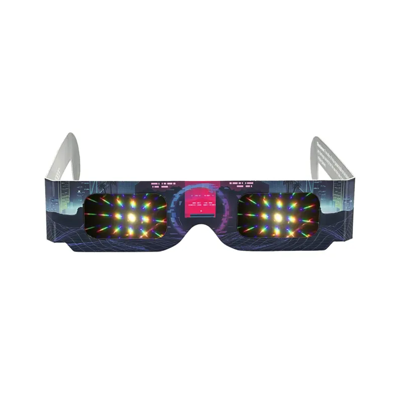 نظارات ألعاب نارية ثلاثية الأبعاد من الورق المشتت للترويج كهدية رخيصة الثمن لحفلات المهرجان