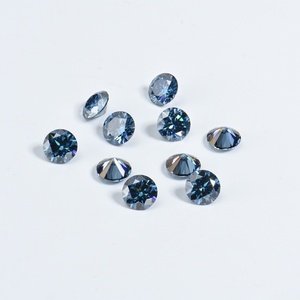 พลอยโมอิสซาไนต์สีน้ำเงินรอยัลแท้ คุณภาพสูง รูปทรงกลม ขายส่ง - Product Image 3