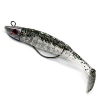 Leurre de jigging en forme de queue de banane avec hameçons pour la pêche au bar, en PVC, tailles 13cm/26g et 10cm/155g, appât souple artificiel