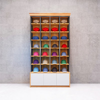 Présentoir de sport en bois écologique moderne étagère à chaussures murale et au sol chapeau chaussettes vitrine pour magasin de vêtements