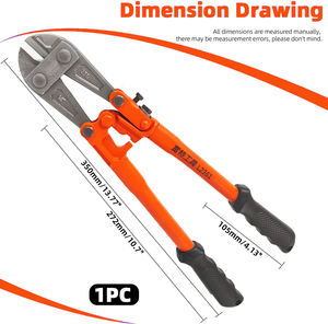 Coupe-boulons industriel robuste en acier de 14 pouces avec poignée MN CRV et poignée en plastique pour la coupe de boulons, chaînes, serrures et fils - Product Image 3