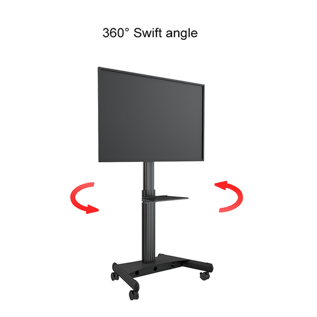 BEWISER 32-60 Inch TV Lift With Wheels Adjustable Height Movable TV Display Stand for Touch Screen Audiovisual Device
