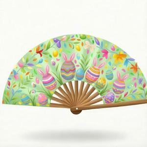 Nuevo Abanico Plegable de Bambú con Logotipo Personalizado al por Mayor, Abanico de Mano para Bodas, Abanico para el Día de Pascua - Product Image 1