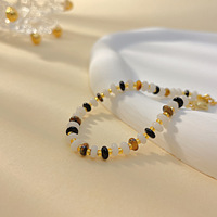 Nouveau Design Bijoux Bohème En Acier Inoxydable Minuscule Agates Oeil De Tigre Jade Mixte Femmes Filles Pierre Naturelle Perles Bracelet Chaîne