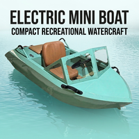Livraison Rapide Faible MOQ Mini Bateau Électrique Rétro Vert Menthe avec Pare-brise et Siège en Cuir Marron Jet Ski Personnel