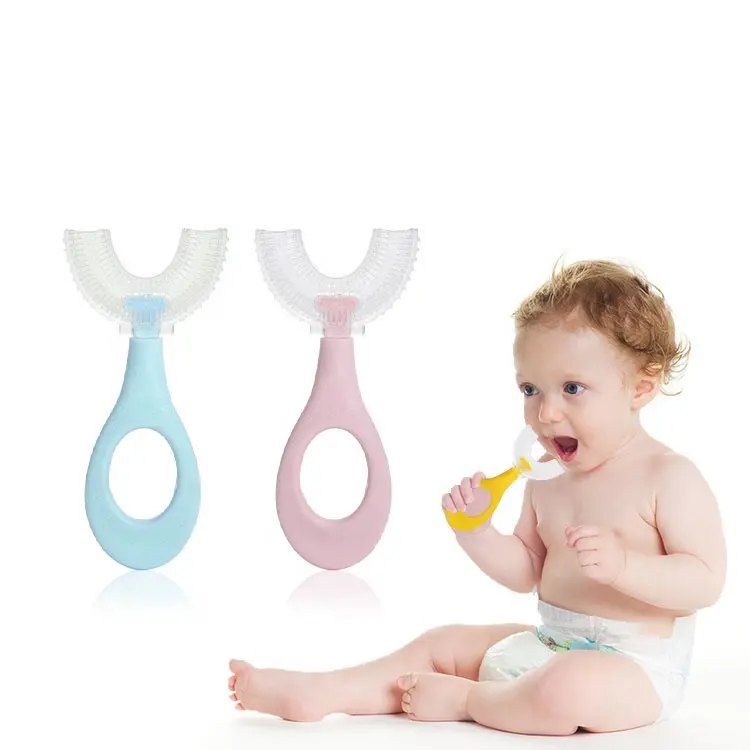 新しいホット販売BPAフリーCepillo de dientes para ninos幼児子供用ソフトリキッドシリコンU字型キッズ歯ブラシ