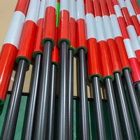 Klantspecifieke carbon fiber buis 3K 25mm telescopische paal buis watergevoede paal vierkante buis connector carbon fiber ski raamreinigingspaal