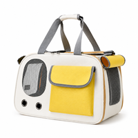 Sac de transport pour animaux de compagnie en tissu Oxford, fenêtre en maille respirante en PVC, poche avant, poignée de transport portable, réglable, confortable pour chat et chien