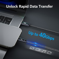 Cable USB C a USB C de 240W y 40Gbps, Compatible con Thunderbolt 4 y 3, Cable Trenzado de Carga Rápida, Video HD 5K 4K 60Hz para Laptop y Mac