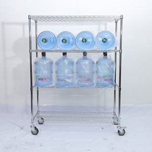Stackable <span class=keywords><strong>Rack</strong></span> với bánh xe, có thể tháo rời nhà để xe lưu trữ giá, mạ crôm nhiều lớp hộ gia đình và thương mại giá - Product Image 5