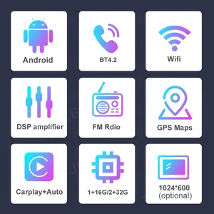 Jmance 10 inç ana ünite evrensel Ram 1Gb Rom 16Gb Bt Wifi Gps navigasyon tek Din Android otomatik Carplay araba radyo Dvd OYNATICI