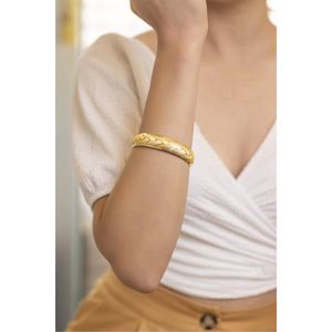   Brazalete de moda de oro de 22 quilates con bisagra lisa de 15 mm, elegante brazalete con bisagra de 15 mm - Product Image 1