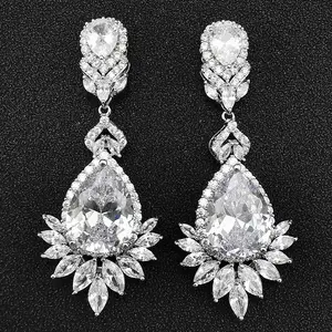 Exquisite Zircon Earrings For Women classic vintage fashion jewelry Teardrop Crystal Earring